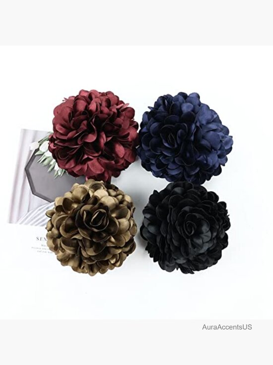4 Pack Large Satin Flower Hair Claw Clips Octopus Barrettes for Thick Hair main image 4